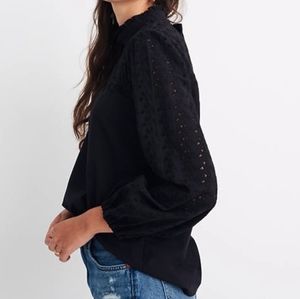 Madewell | Pieced Eyelet Mockneck Top